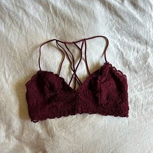 NWOT AWishlist bra bandeau maroon red color womens medium never worn